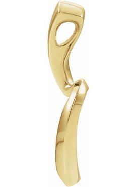14K White Gold Freeform Pendant