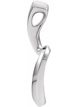 14K White Gold Freeform Pendant