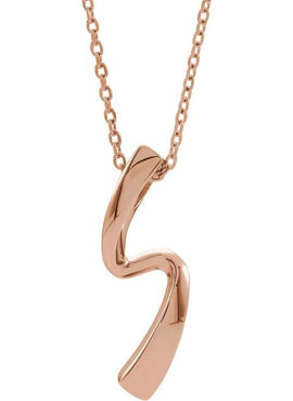 14K White Gold Freeform Pendant