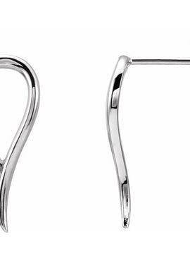 14K White Gold Freeform Earrings