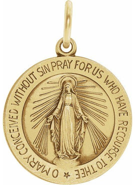 Sterling Silver 12 mm Miraculous Medal 18