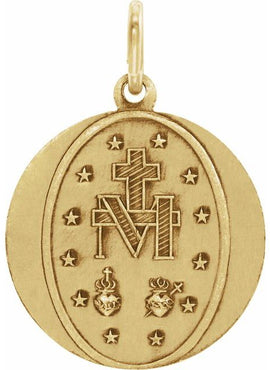 Sterling Silver 12 mm Miraculous Medal 18
