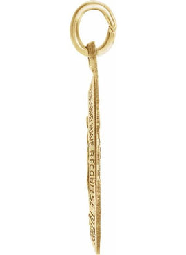 14K Yellow Gold 12x8 mm Oval Miraculous Medal