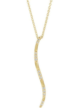 14K White Gold .06 CTW Natural Diamond Bar Pendant