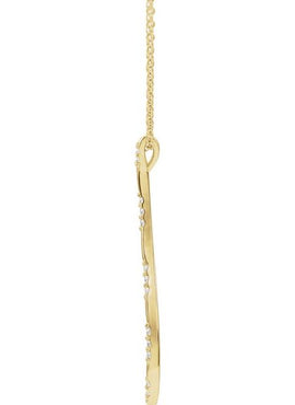 14K White Gold .06 CTW Natural Diamond Bar Pendant