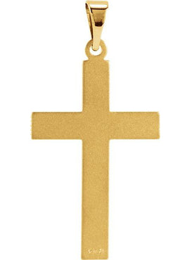 14K Yellow Gold 29.4x13.8 mm Cross Pendant