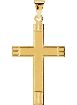 14K Yellow Gold 29.4x13.8 mm Cross Pendant