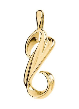 14K White Gold Freeform Pendant