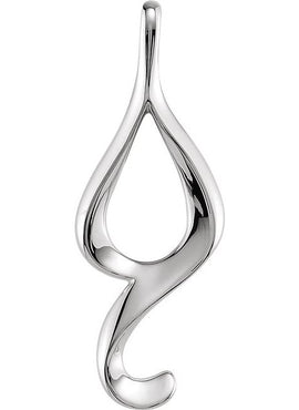 10K White Gold Freeform Pendant