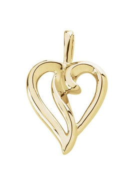 18K Yellow Gold Heart Pendant