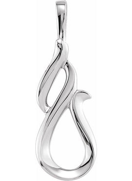 14K White Gold Freeform Pendant
