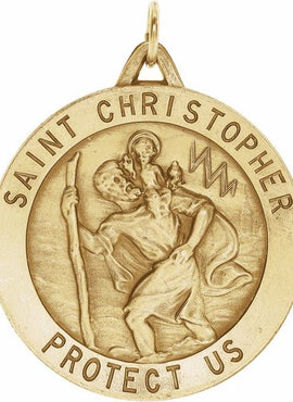 Sterling Silver 15 mm St. Christopher Medal 18” Necklace