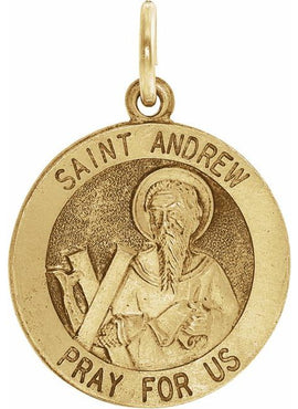 14K Yellow Gold 18 mm Round St. Andrew Medal