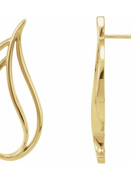 10K Rose Gold & 14K Rose Gold Freeform Earrings