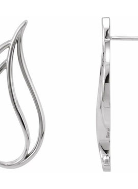 10K Rose Gold & 14K Rose Gold Freeform Earrings