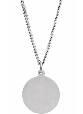 Sterling Silver 15 mm Round Our Lady of Perpetual Help 18