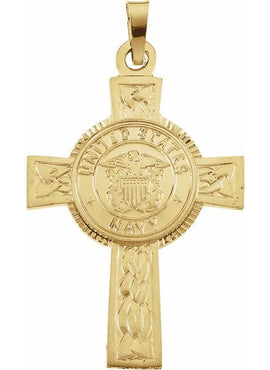 14K Yellow Gold U.S. Navy Cross Pendant