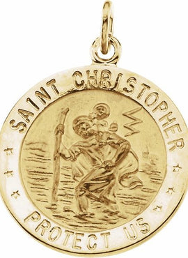 Sterling Silver 15 mm St. Christopher Medal 18” Necklace