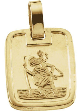 14K Yellow Gold 13x10 mm St. Christopher Medal
