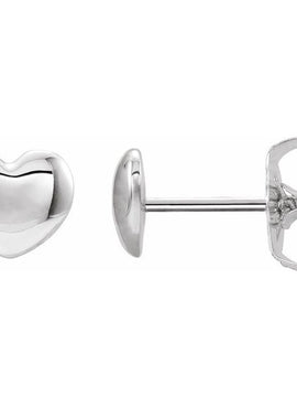 Platinum Youth Puffed Heart Earrings