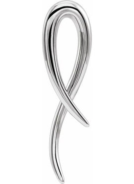 14K White Gold Freeform Pendant