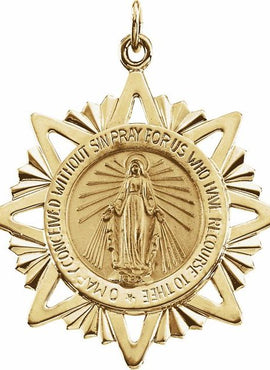 14K Yellow Gold 29 mm Miraculous Medal