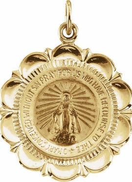 14K Yellow Gold 22 mm Miraculous Medal