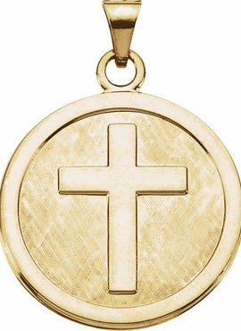 14K Yellow Gold 23 mm Cross Pendant