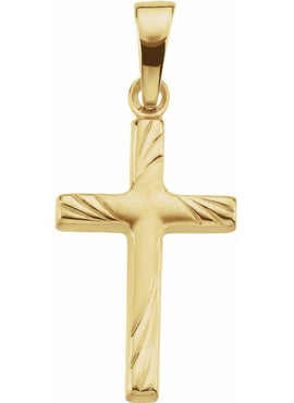 14K White Gold 17.5x12 Cross Pendant