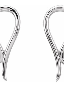 14K White Gold Freeform Earrings