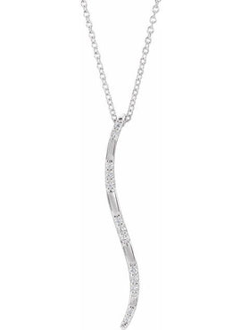 14K White Gold .06 CTW Natural Diamond Bar Pendant