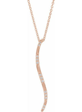 14K White Gold .06 CTW Natural Diamond Bar Pendant