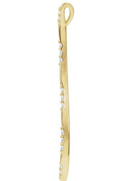 14K White Gold .06 CTW Natural Diamond Bar Pendant