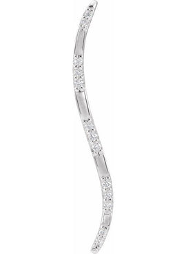 14K White Gold .06 CTW Natural Diamond Bar Pendant