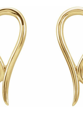 14K White Gold Freeform Earrings