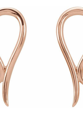 14K White Gold Freeform Earrings