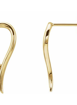 14K White Gold Freeform Earrings