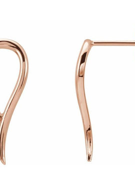 14K White Gold Freeform Earrings