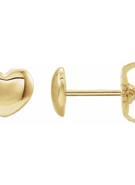 Platinum Youth Puffed Heart Earrings