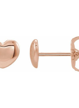 Platinum Youth Puffed Heart Earrings
