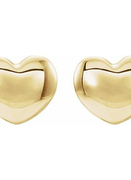 Platinum Youth Puffed Heart Earrings