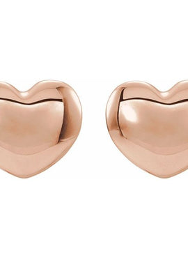 Platinum Youth Puffed Heart Earrings