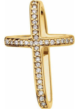 14K Yellow Gold 1/4 CTW Natural Diamond Cross Pendant