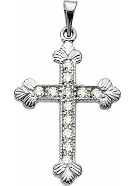14K Yellow Gold 1/4 CTW Natural Diamond Cross Pendant