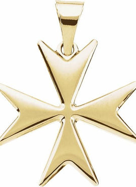 14K Yellow Gold Maltese Cross Pendant