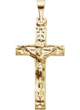 14K Yellow Gold 23.5x14 mm Crucifix Pendant