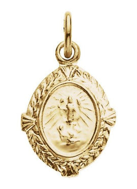 14K Yellow Gold 12x9 mm St. Raphael Medal