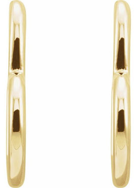 14K White Gold Heart 15.9 mm Hoop Earrings
