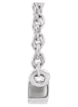 14K White Gold 1/8 CTW Natural Diamond Bar 16