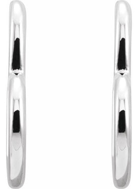 14K White Gold Heart 15.9 mm Hoop Earrings